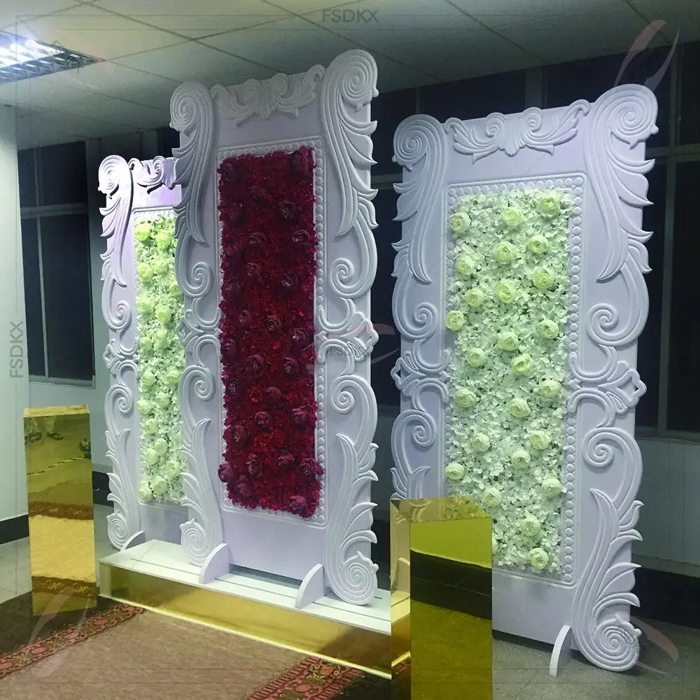 

Luxury Wedding Proposal Engagement Pvc Background Flower Shape White Wedding Square Arch Event Backdrop Stand
