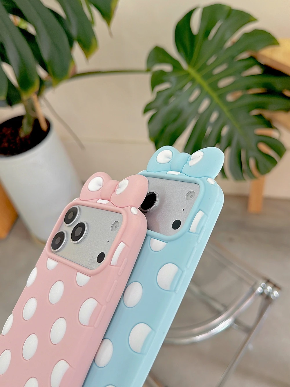 Kawaii 3D Cartoon Polka Dot Schleifenknoten Weiche Silikon Handyhülle für iPhone 12 13 14 15 16 17 Pro Max Lustige Schleife Stoßfeste Hülle – Detail 9