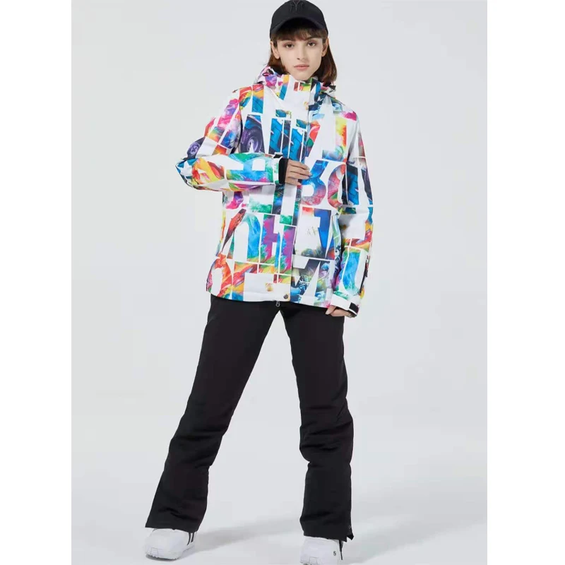 

Waterproof Snow Costume for Women, Ski Wear, Snowboard Clothing, Outdoor Sports Suit Sets, Jacket, Strap Pants, Girl,-30 Cheaper