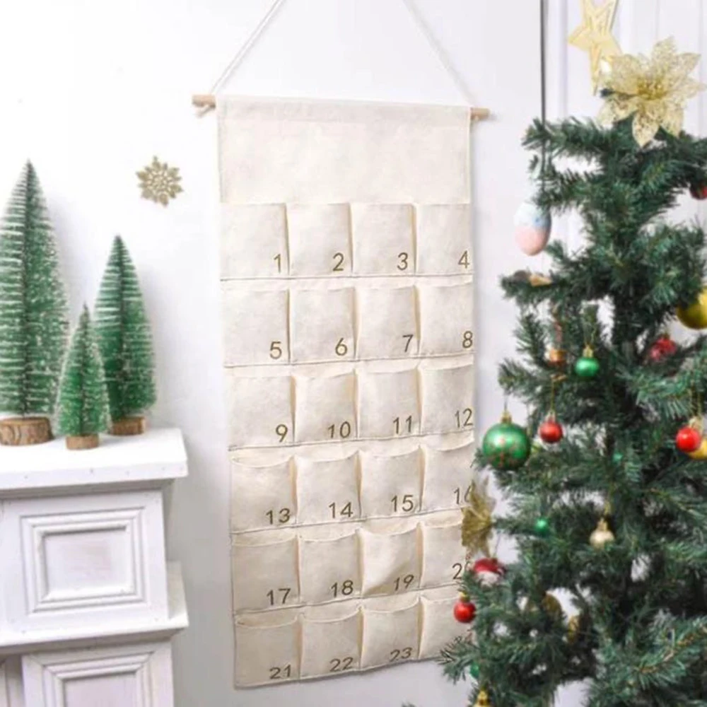 Personalized Woven Fabric Comes To Wall Mounted Pocket Calendar Customized Christmas Countdown Calendar Wall Mounted Decoration