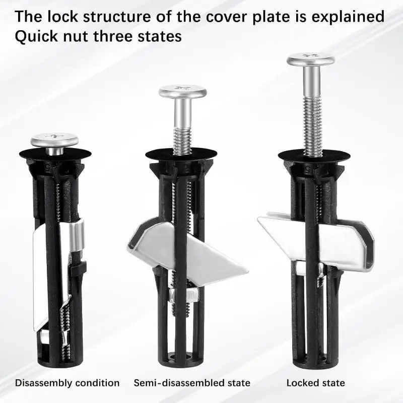 2pcs Toilet Seat Fastener Bolt Stainless Tank Toilet Screw Hinge Bathroom Retractable Top Mount Nut Bolts Toilet Cover Bolt Kit