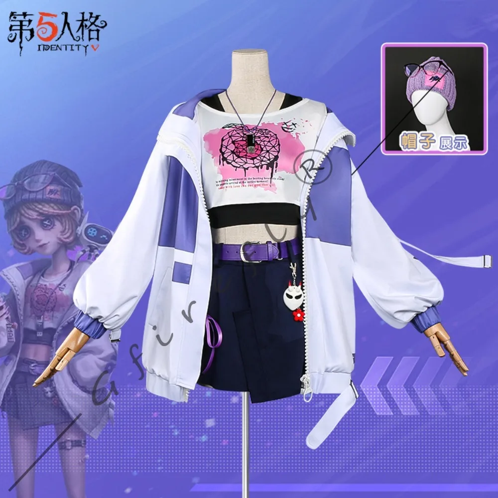 Identity V 트레이시 레즈닉 코스프레 의상 E-스포츠 세컨드 팀 BLK 캡틴 메카닉 의상 액세서리 가발 할로윈 의상