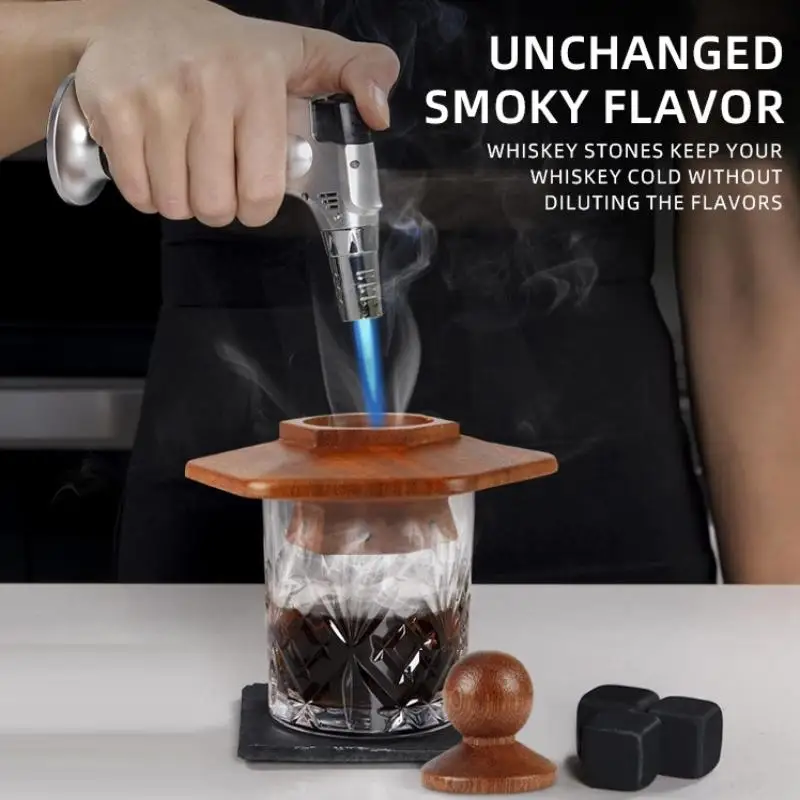 

Smoking Master Wood Cocktail Smoker Artistic Hexagon Tower Top Shape Bar Accessories Fine Filter With Holes Flavor Drinks