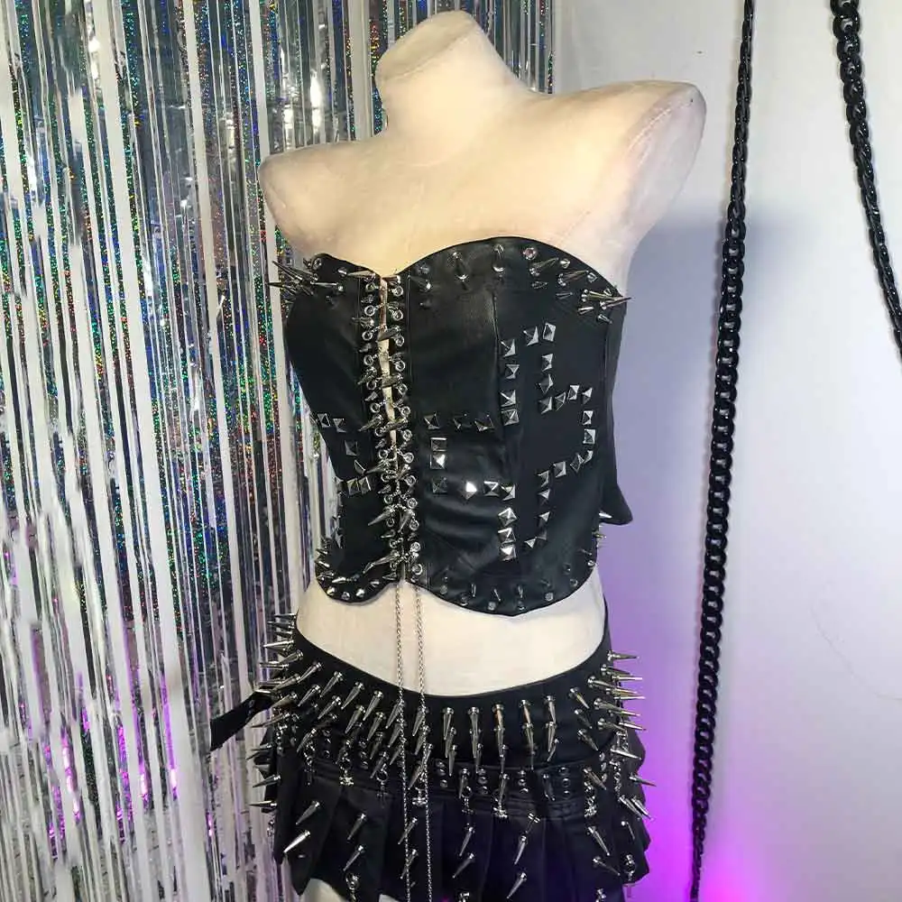 

DIY Emo Harajuku Punk Rock Gothic Tank E-Girls Hip Hop Trendy 90s Grunge Y2K TOPS Chain Teen Kawaii Eco Hand Made Goth