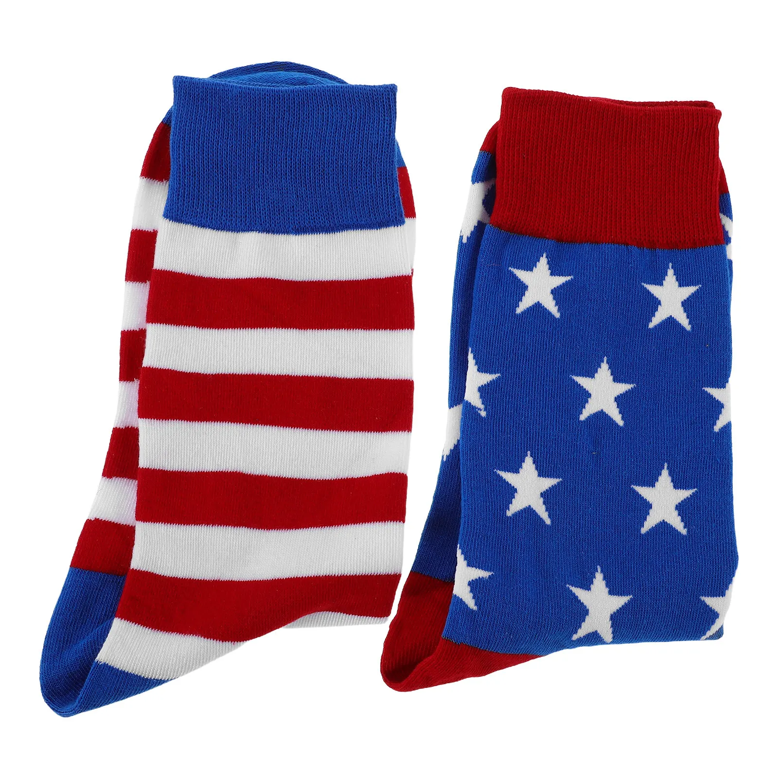 1Pair American Flag Socks Men Midcalf Patriotic Independence Day Socks 4Th of July Casual Sports Stars Stripes