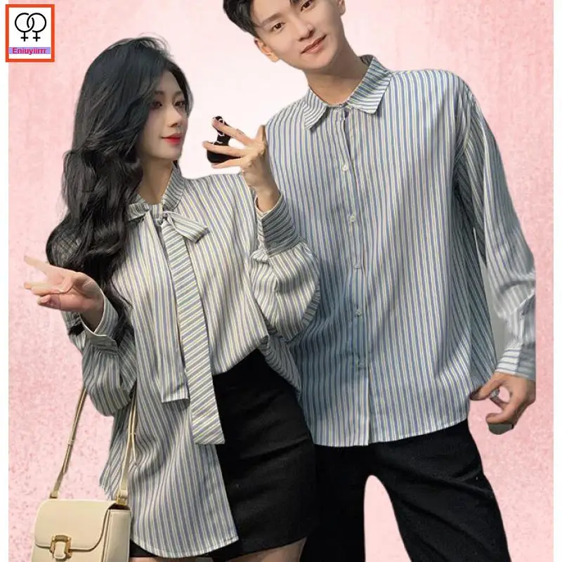 Matching Couple Clothes 2024 Holiday Honeymoon Outfits Valentine\'s Date Girls Boyfriend Shirt Female Male Lovers Couple Shirts