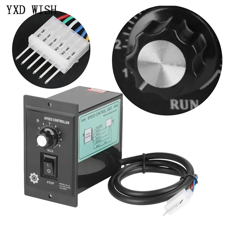AC Motor Speed Controller 400W AC 220V 50/60Hz AC Regulator Motor Control Forword Backword with Filter Capacitor Motor Speed