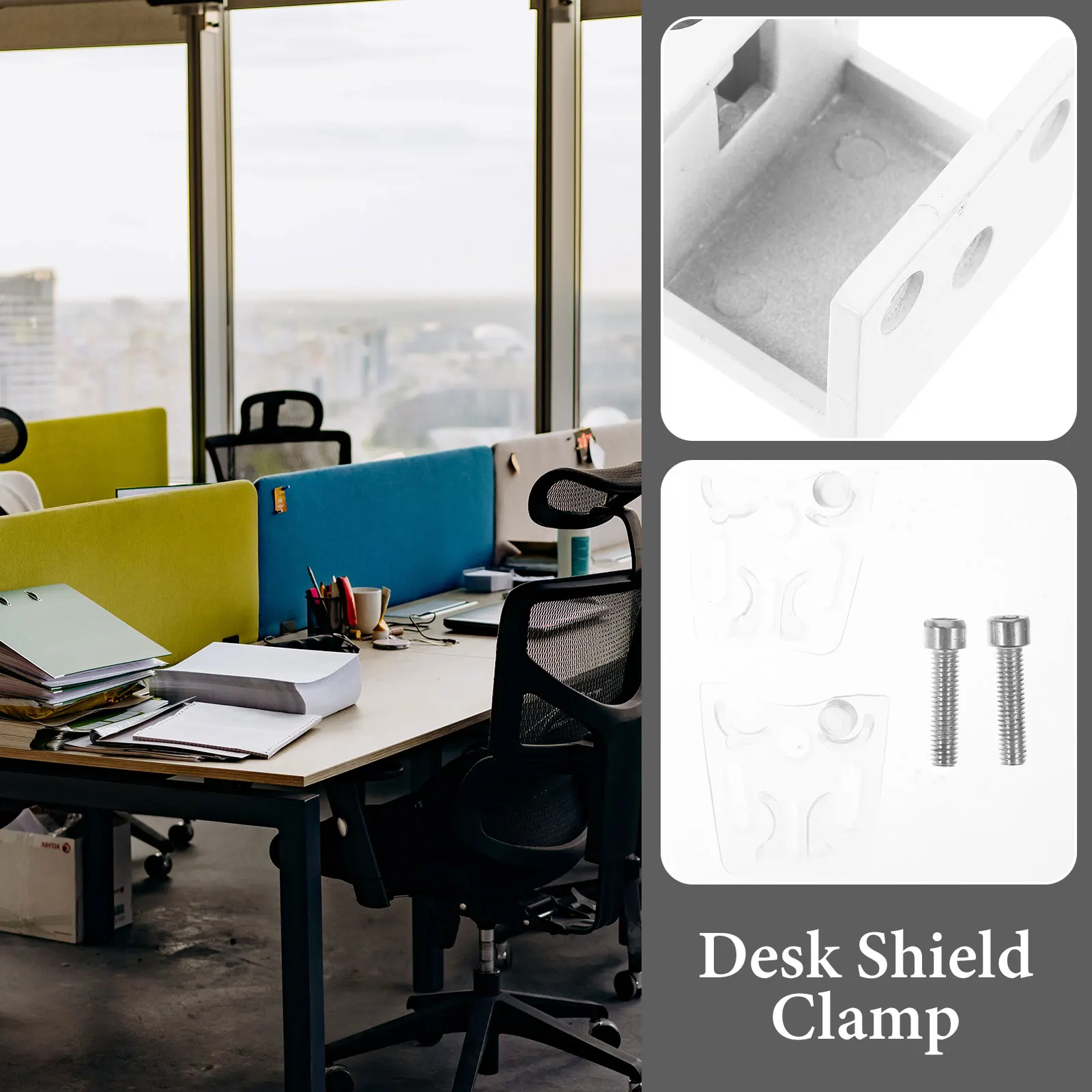 

Adjustable Shield Panel Divider Clamp Privacy Panel Desk Partition Clip Sneeze Guard Support Metal Glass Partition Thickened