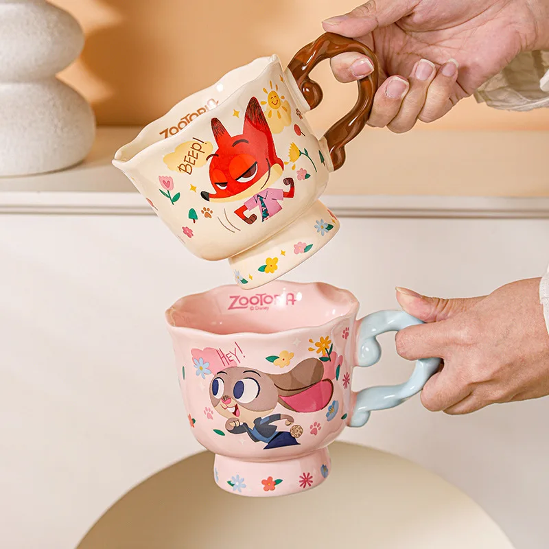 

Disney Cute Nick and Judy Ceramic Mug with Elegant Appearance for Home Office Water Cup High-quality Exquisite Coffee Cups Gift