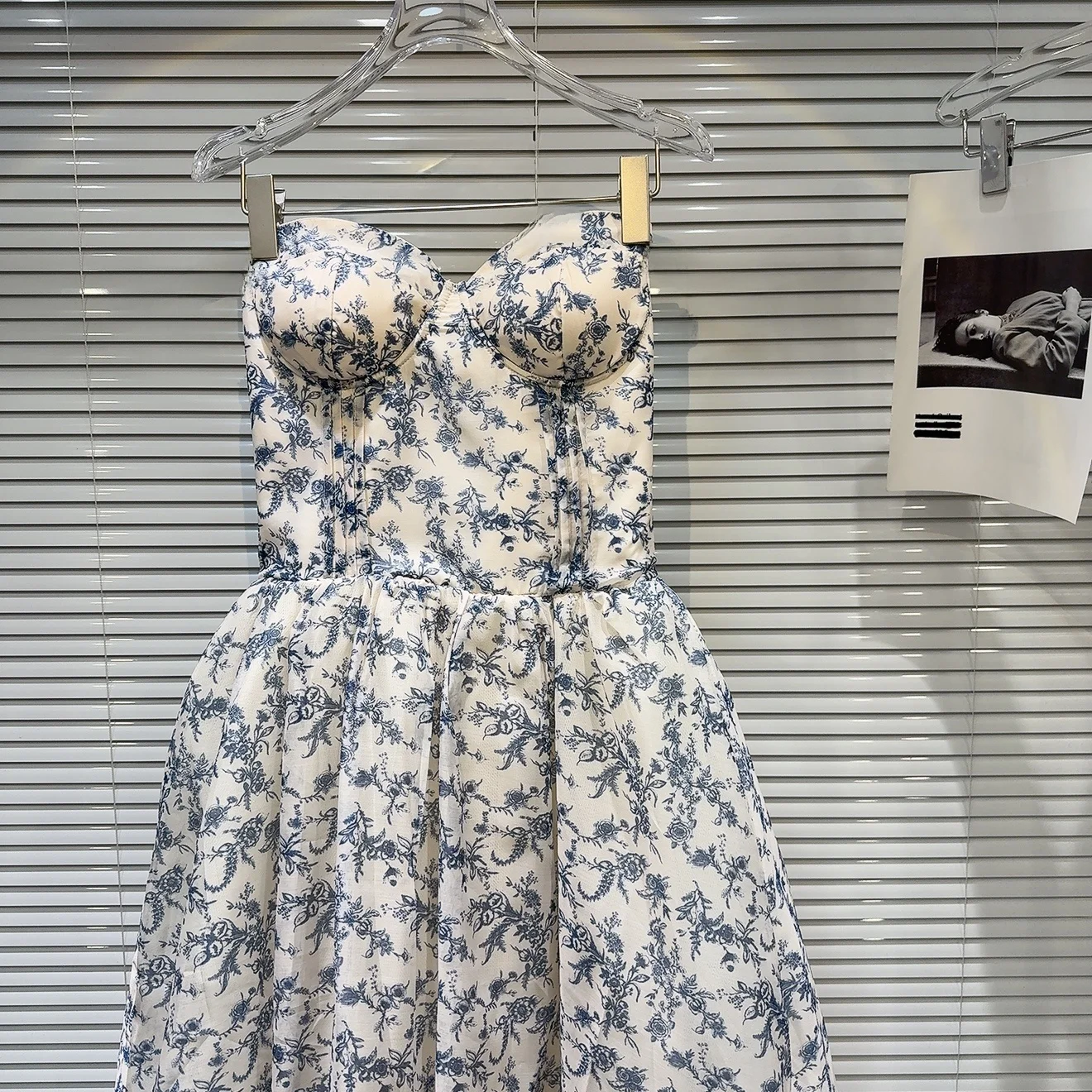

Summer 2025 Floral Patterned Puffy Skirt Dr Women's New Sle High Waist Midi Dr without Sves Gown