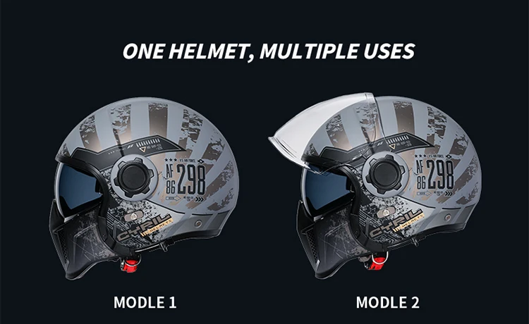 Modular Motorcycle Helmet Full Face Open Face Retro Helmets DOT ECE APPROVED CYRIL OP12A Capacete De Moto Masculino