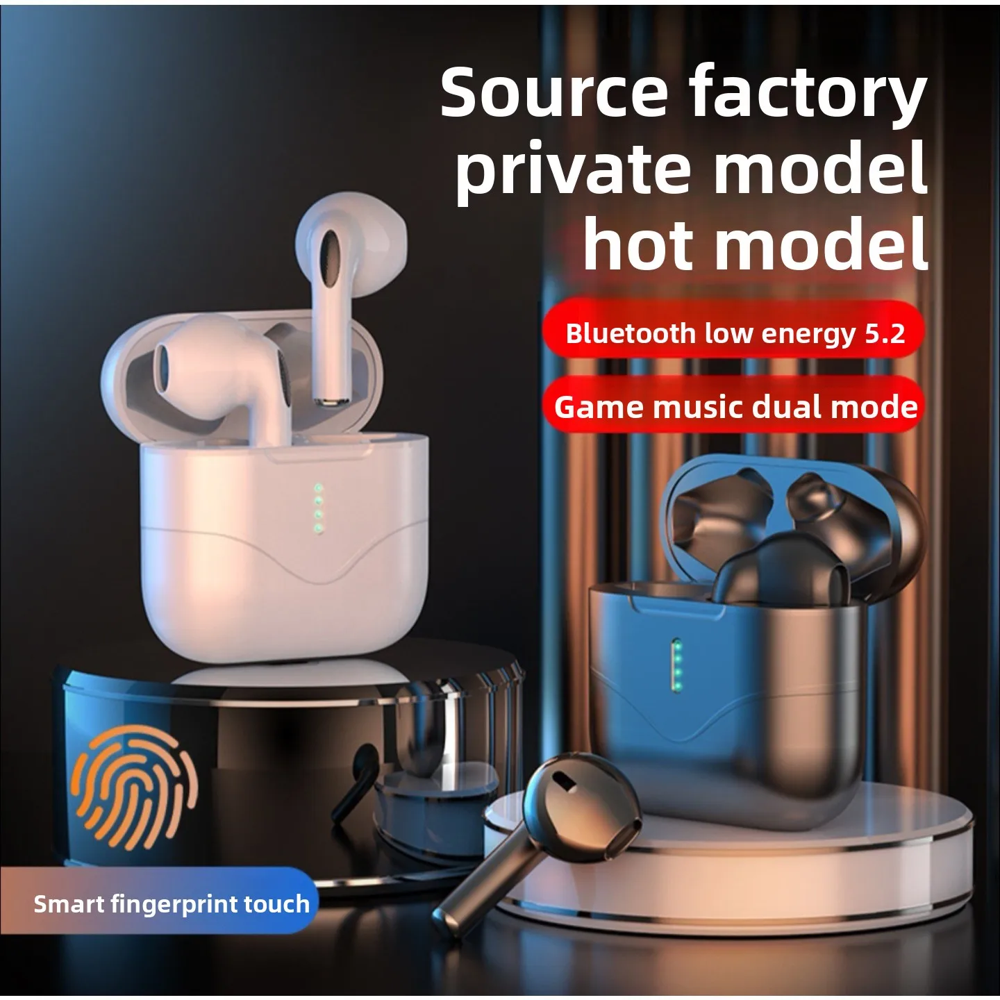 JZD-A02 N28 TWS Wireless Bluetooth Earphones Gaming In-Ear L