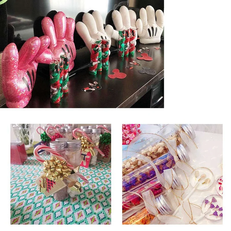 60Pcs 110Ml Plastic Test Tube,Clear Flat Test Tubes,Plastic Test Tubes With Screw Caps For Candy,Beans,Party Decor