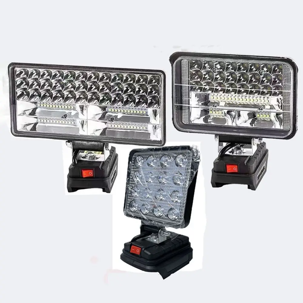 Portable 18V LED Work Light Li-ion Battery Charger Adapter Camping Lamp Handheld Multifunctional Electric Torch Lighting