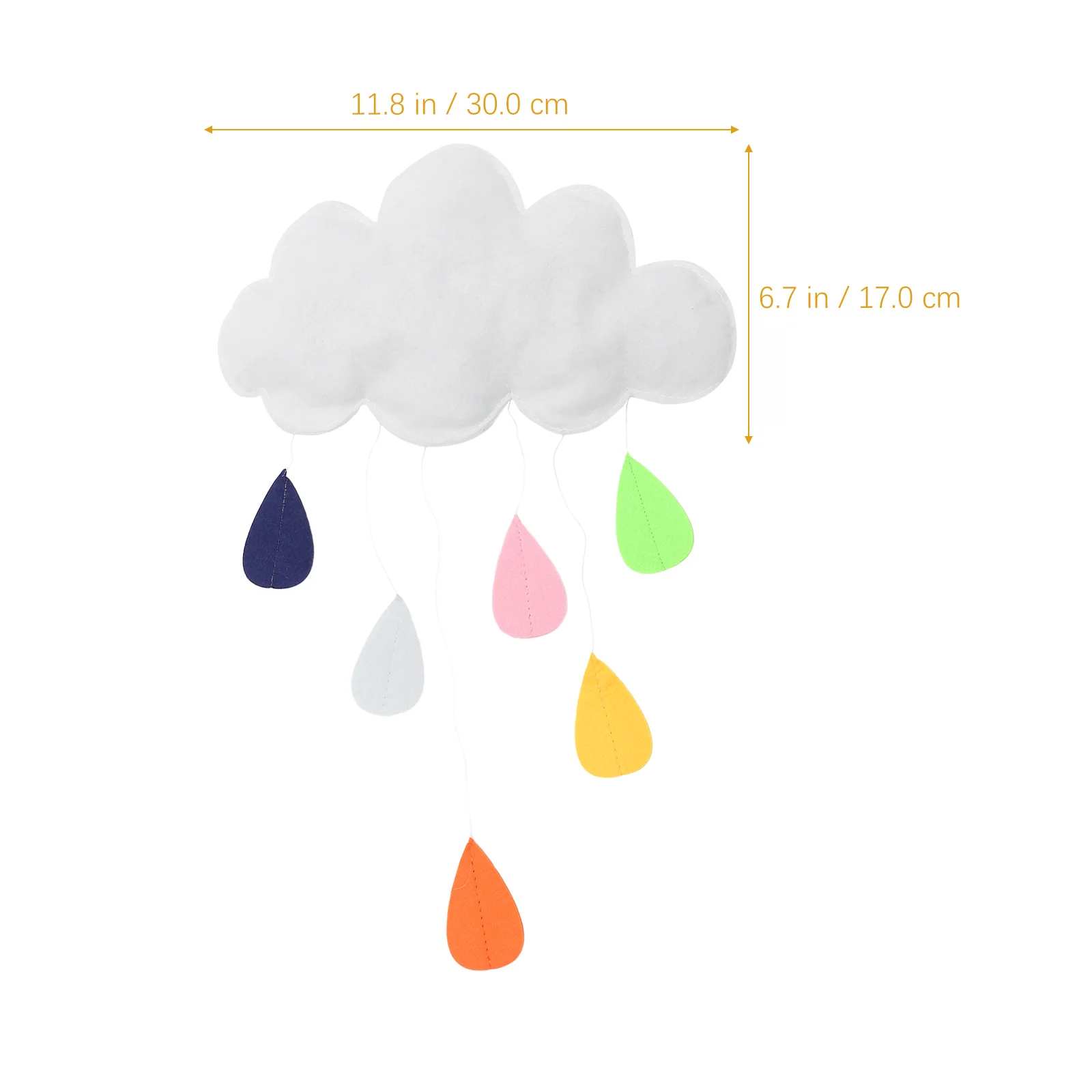 

3Pcs Cloud Hanging Ornaments 3D Felt Cloud Decoration Colorful Raindrops Ceiling Pendant Party Home Kindergarten Decor