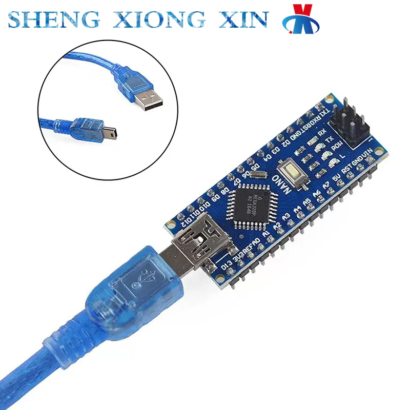 

5pcs New Version Welded Nano 3.0 CH340 Atmega328 MINI Controller Board Module For Arduino Atmega328P USB V3.0 Driver With CABLE