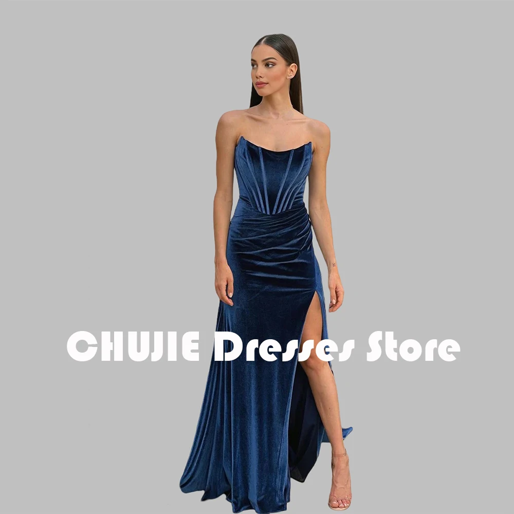 

Velour Elagant Long Formal Occasion Gowns Evening Dresses Woman Strapless Custom Prom Dress Vestidos Largos De Gala Lorie Casual