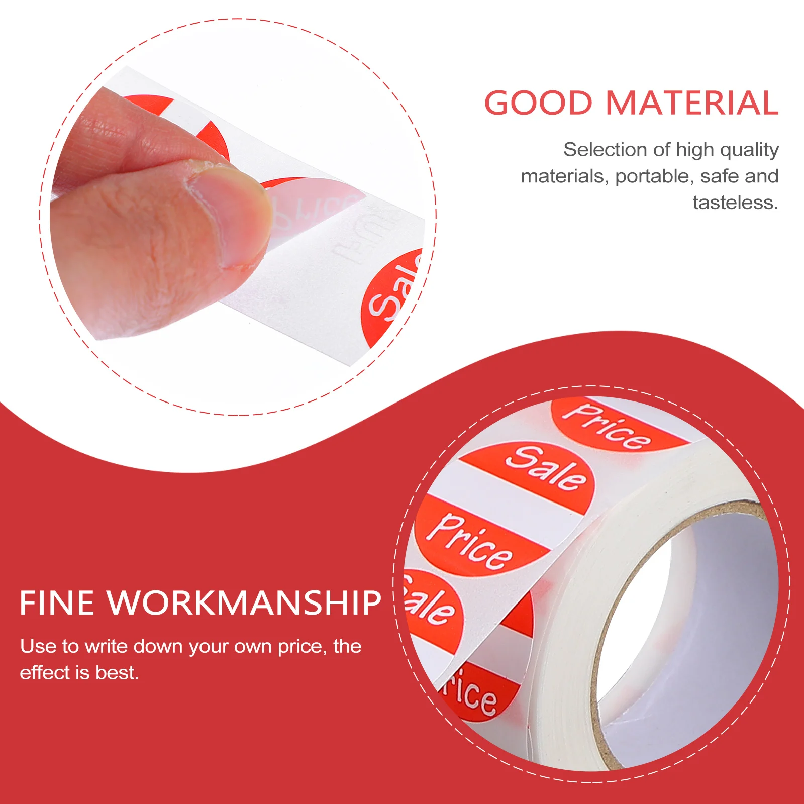 

1 Roll Round Price Sale Stickers Paper Material Supermarket Display Label Goods Promotional Use 12Cm Diameter Pack