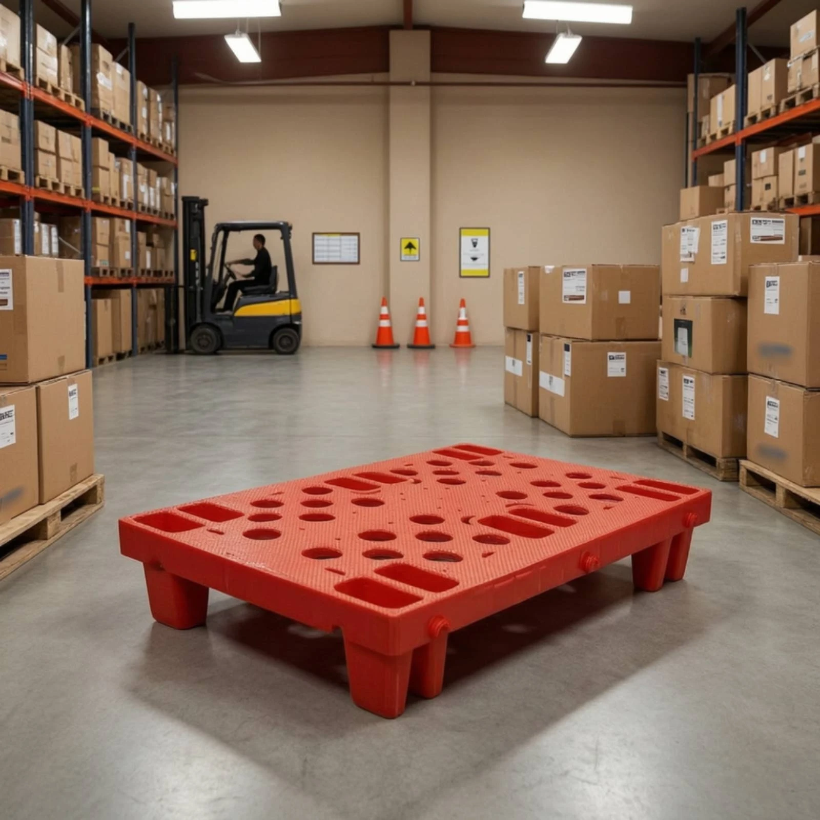 Interlocking Pallet Perforated Pallet with Grid Top Interlocking Storage Platforms Easy to Clean Skid Reusable