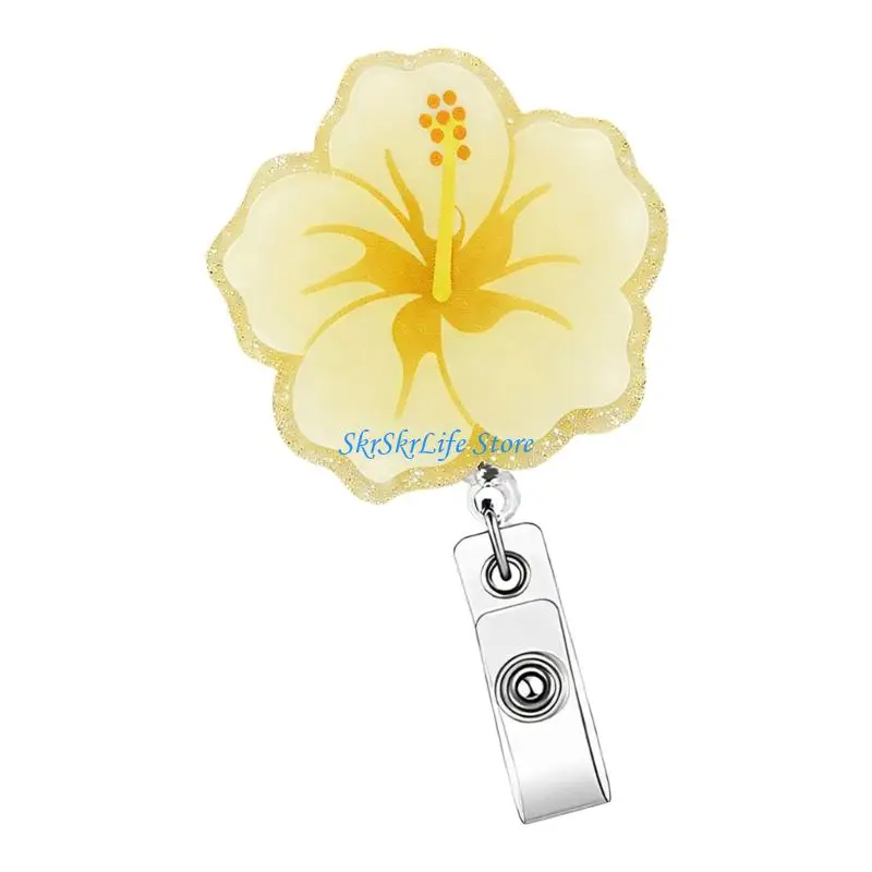 E65E Fashionable Themed Retractable Badge Reels Flexible Elastic Line 360 Degree Function For Workplace Convenience