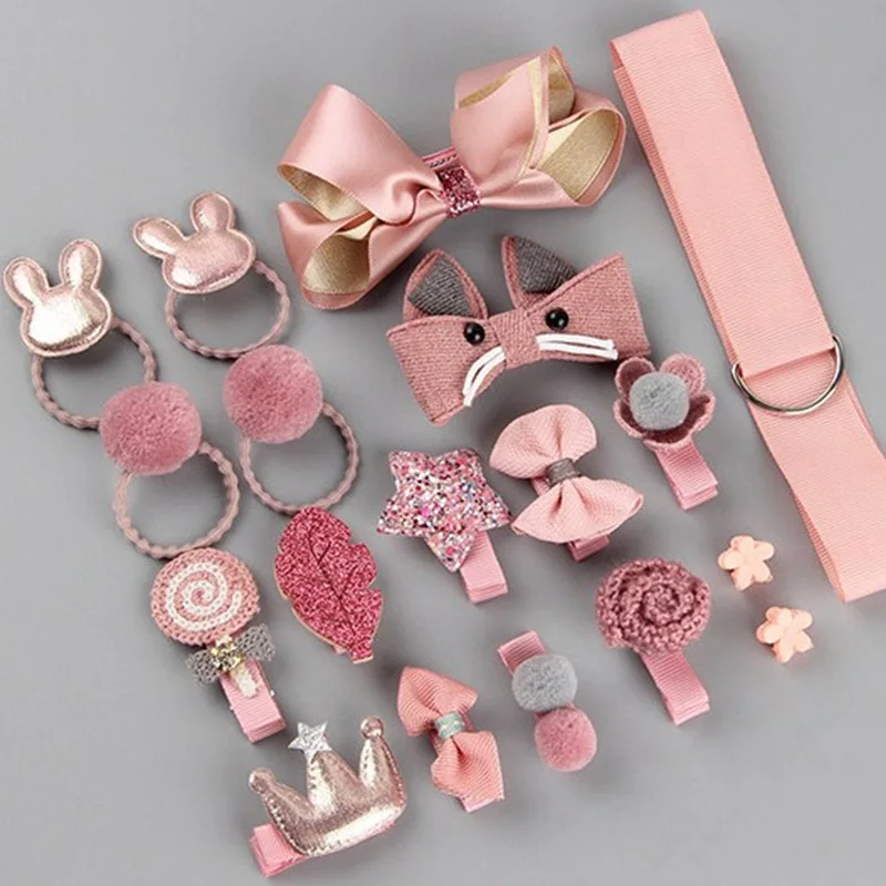 إكسسوارات الشعر 18 قطعة من أغطية الرأس للفتيات الصغيرات اللطيفة على شكل أميرة كوريا الجنوبية ومشبك شعر على شكل فراشة