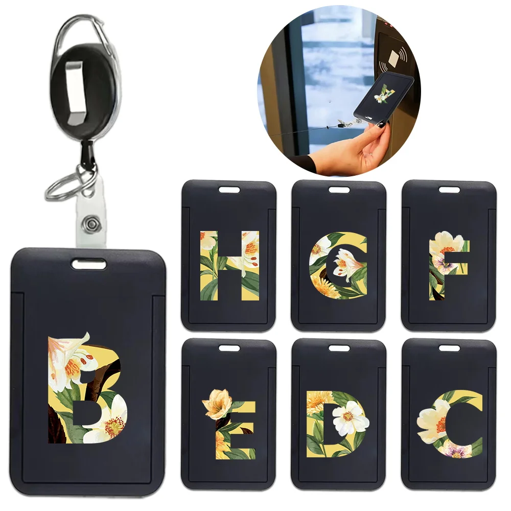 Office Badge Holder Plastic Card Shell With Retractable Snap Versatile Worker Id Holder With Lanyard