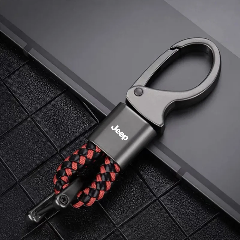 Chaveiro de carro de metal de couro chaveiro para presente para jeep grand wrangler jl jk renegado bússola gladiador cherokee patriot xj