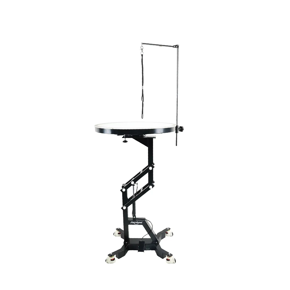 Shernbao FT-831 PRO Air Lifting Round Grooming Table with Bicolor LED Light Dog Grooming Table