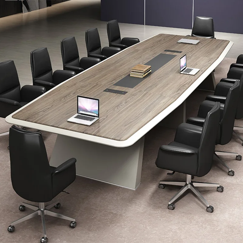 

Modern Boardroom Table Long Desk Commercial Office Furniture Conference Table 10 To 12 People Executive Meeting Table Chairs Set