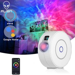 ALIEN Smart Star Galaxy Laser Projector Starry Sky Stage Lighting Effect for Christmas Party Holiday Work with Alexa Google Home