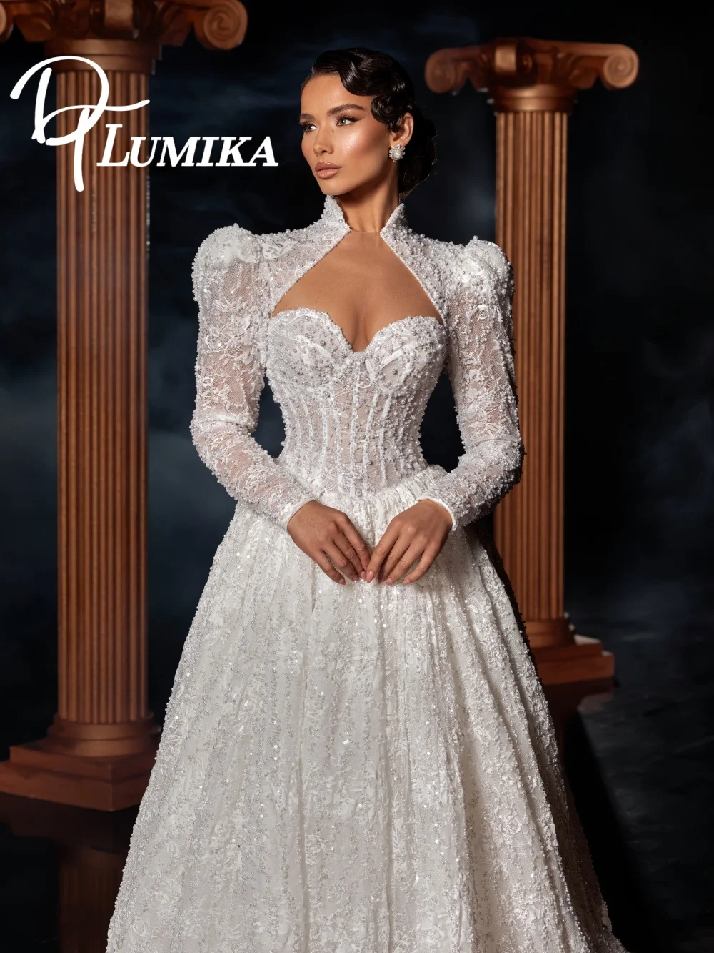 Romantic Sweetheart Wedding Dress 2026 Exquisite Long Sleeve Bridal Dress Charming Lace A Line Bridal Gown For Wedding Party