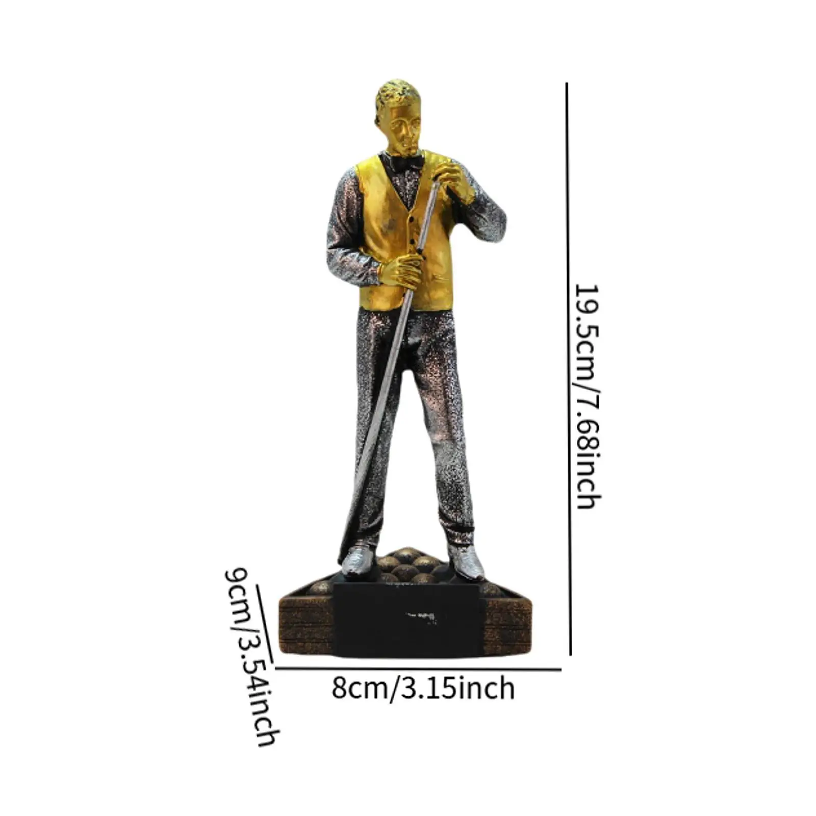 Trophée de récompense de billard, Figurine de joueur de billard pour bibliothèque et salon