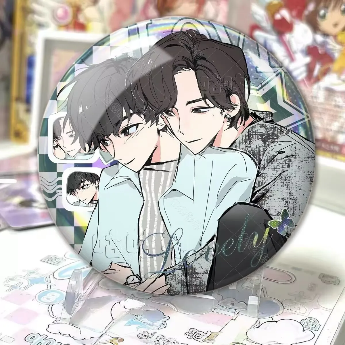 Guo Chengyu Jiang Xiaoshuai의 "Reverse Love" 및 "Shun Hate" 팬 제작 레이저 바 배지 "Liu Xuancheng Zhanxuan" 브로치 선물