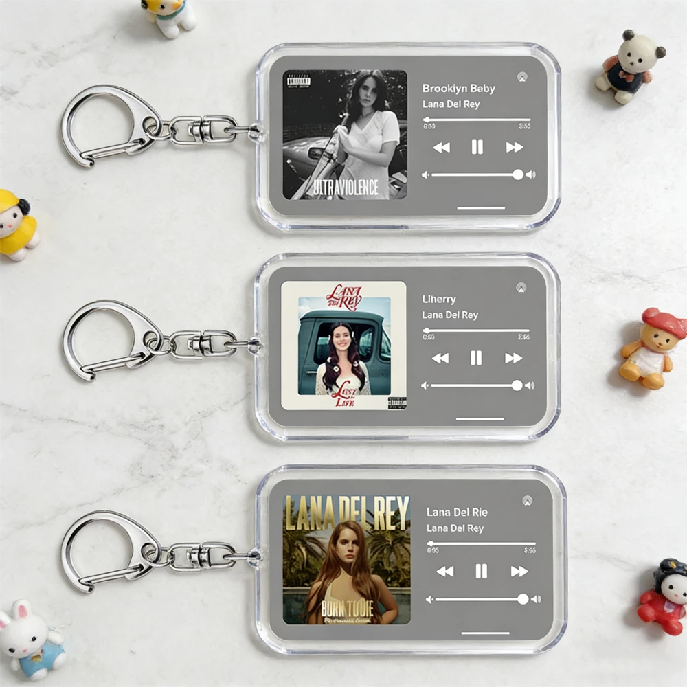 Llaveros con canciones musicales Lana Del Rey para mujer, accesorios, bolsa nacida para morir, videojuegos, Brooklyn, llaveros para bebé, joyería, regalos para seguidores