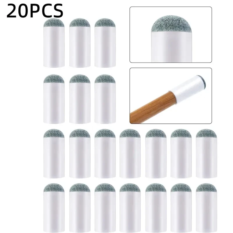 20pcs Plastic Grey Cue 9/10/11/12/13mm Billiards Cue Tips Pool Cue Stick Billiard Snooker Accessories