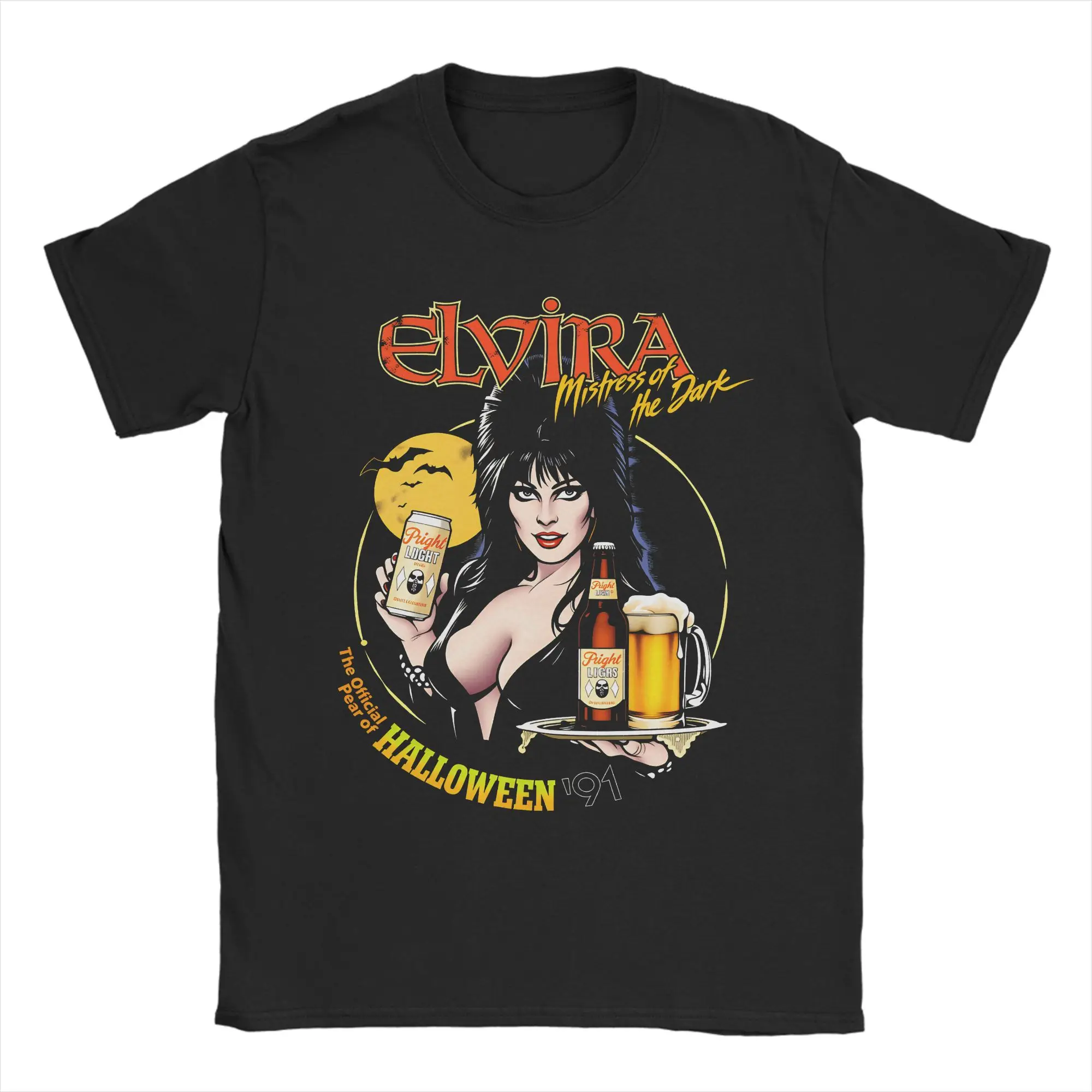 Awesome Elvira Mistress of Dark Halloween T-Shirt Men O Neck 100% Cotton T Shirt  Short Sleeve Tee Shirt Plus Size Clothing