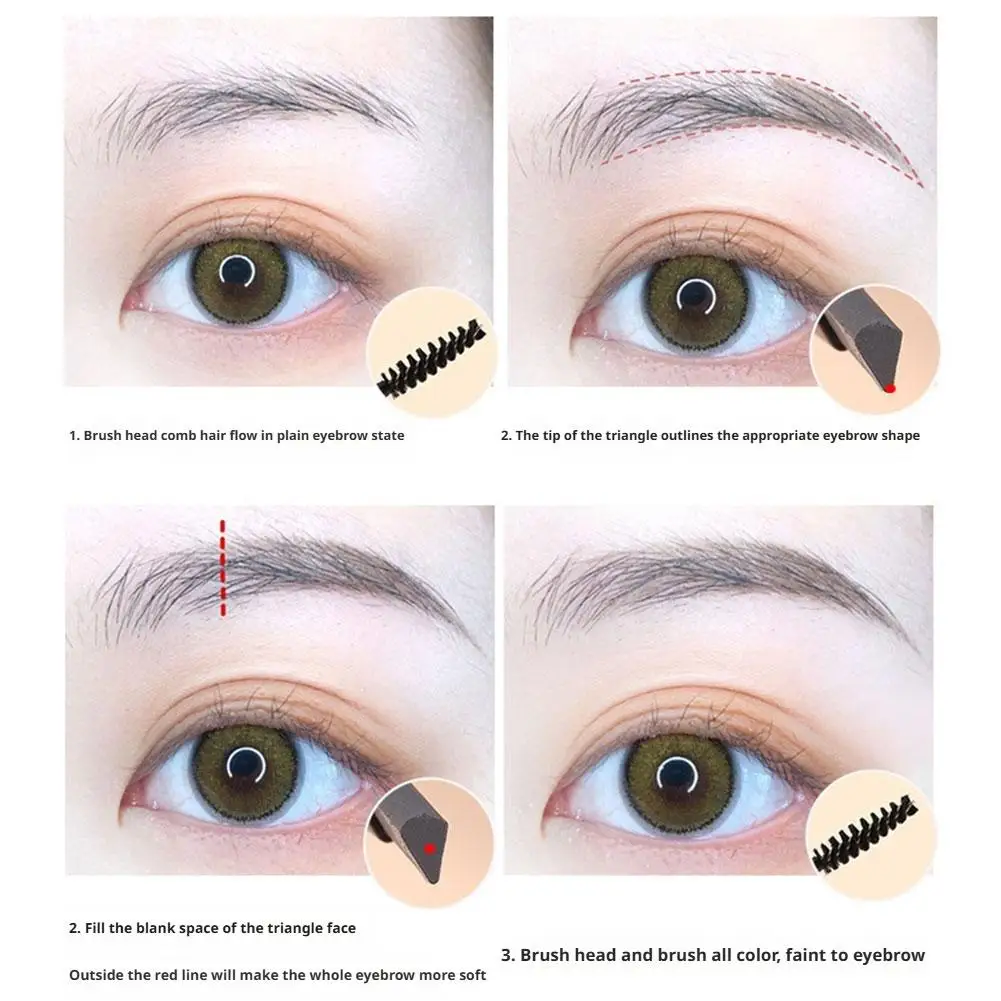 Lápiz de cejas de doble cabeza con barra dorada pequeña, resistente al agua, duradero, no se decolora, suave, no irritante, Mackup