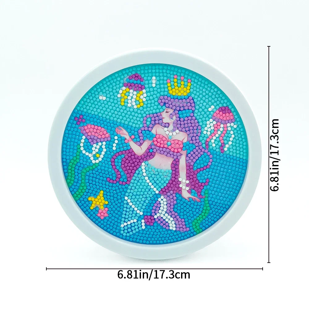 Analyste de peinture de diamant de dessin animé pour la décoration de la maison, peinture de sirène de Nairobi Orn, mosaïque de bricolage, cadeau pour enfants, 5D