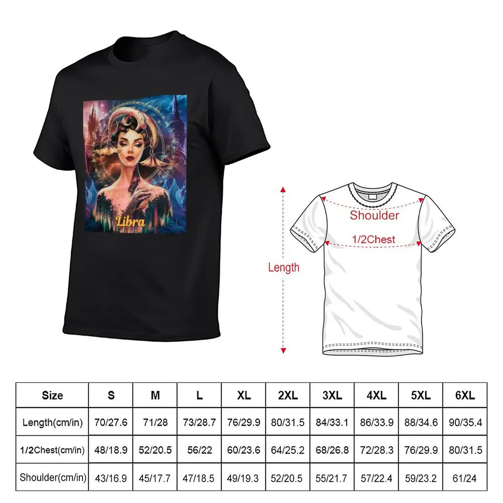 Libra Zodiac, whimsical lady, celestial woman T-Shirt oversizeds essential t shirt sports fans compression shirt men