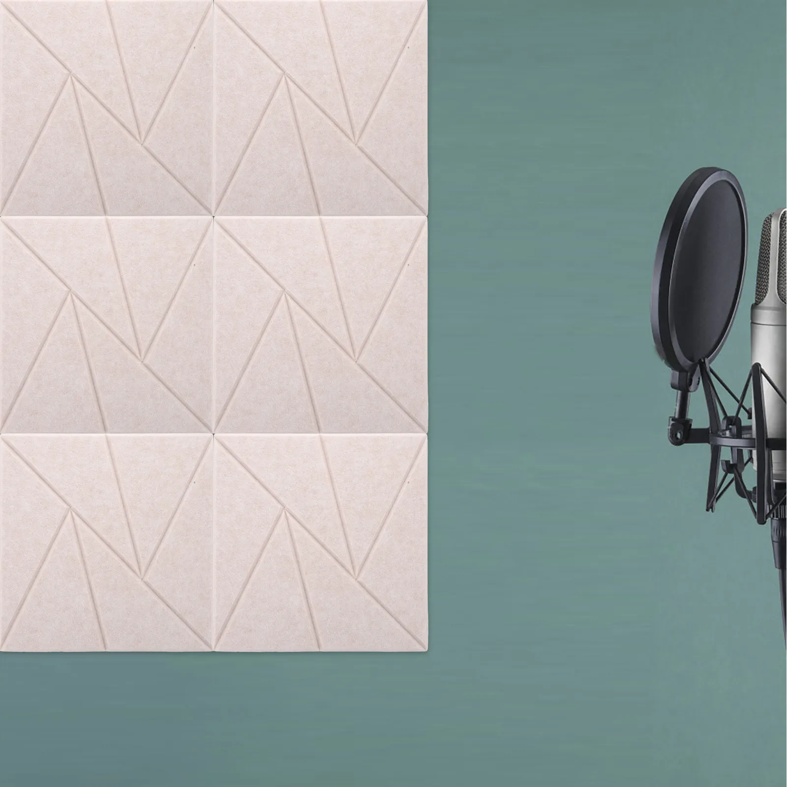 6Pcs High-Density Soundproof Foam Panels Self-Adhesive Acoustic Absorption Panels for Gaming Room Music Studio Office Noise view 3