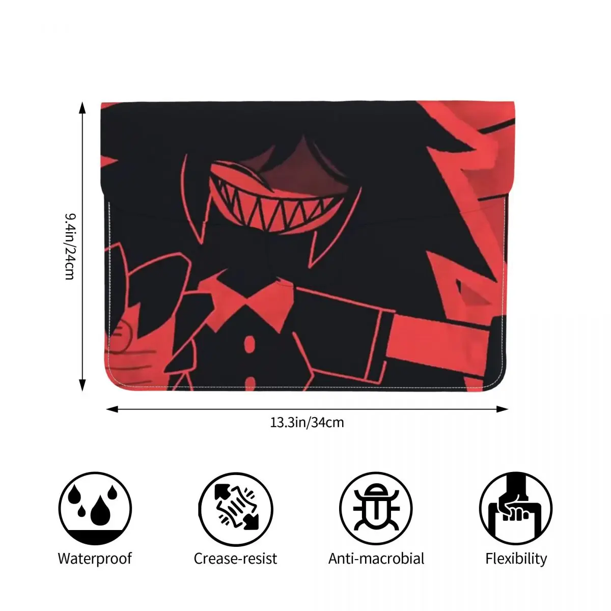 Miss Circle Game PU Leather Horizontal Laptop Sleeve Shockproof Soft Lining Notebook Case 13 Inch