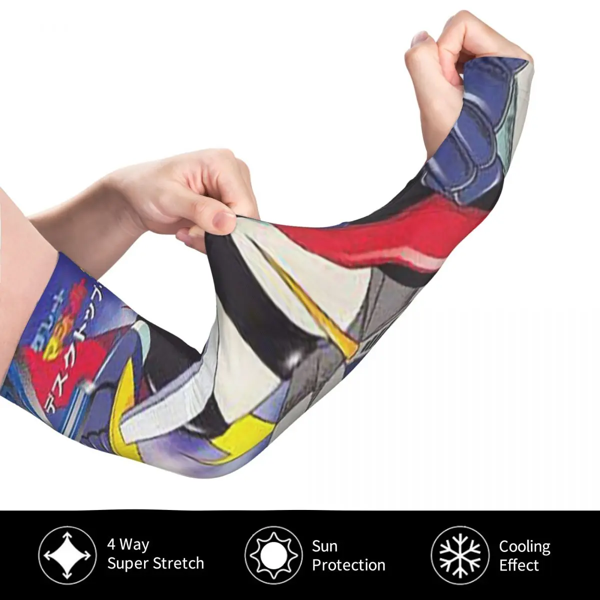 Mazinger Z UFO Robot Grendizer أكمام أذرع تبريد خارجية من الشمس فوق البنفسجية غطاء للحماية الصيف من الحرير الجليدي لركوب الدراجات وأكمام الوشم