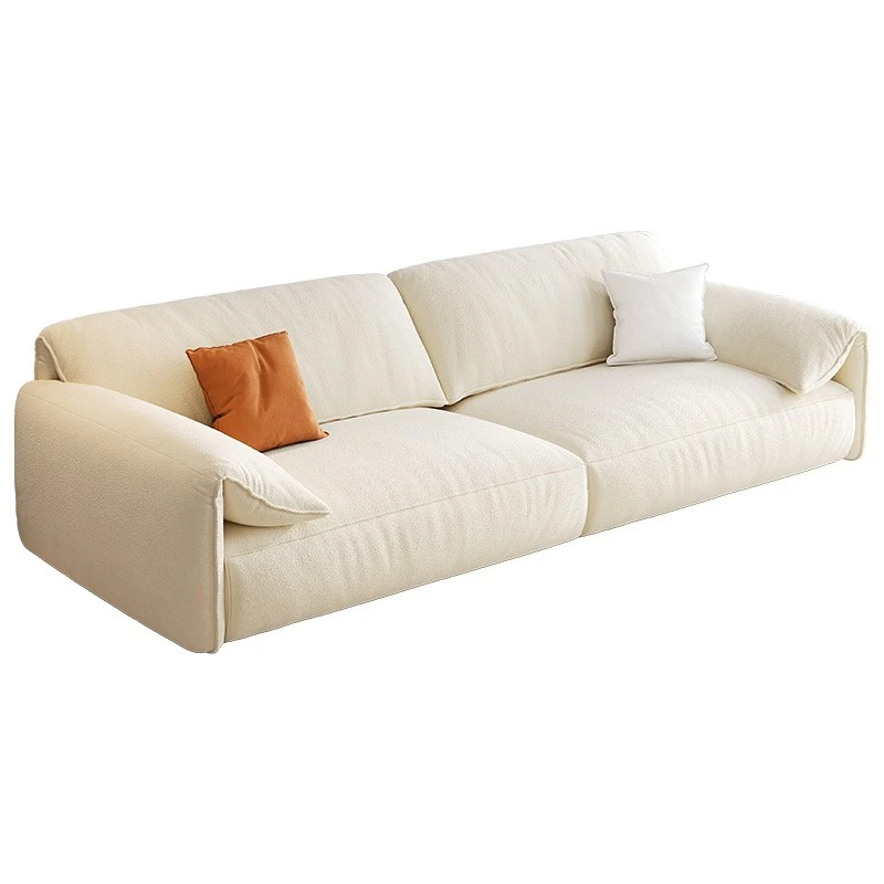 

Cream wind elephant ear sofa living room modern simple small apartment light luxury latex cat scratching fabric sofa
