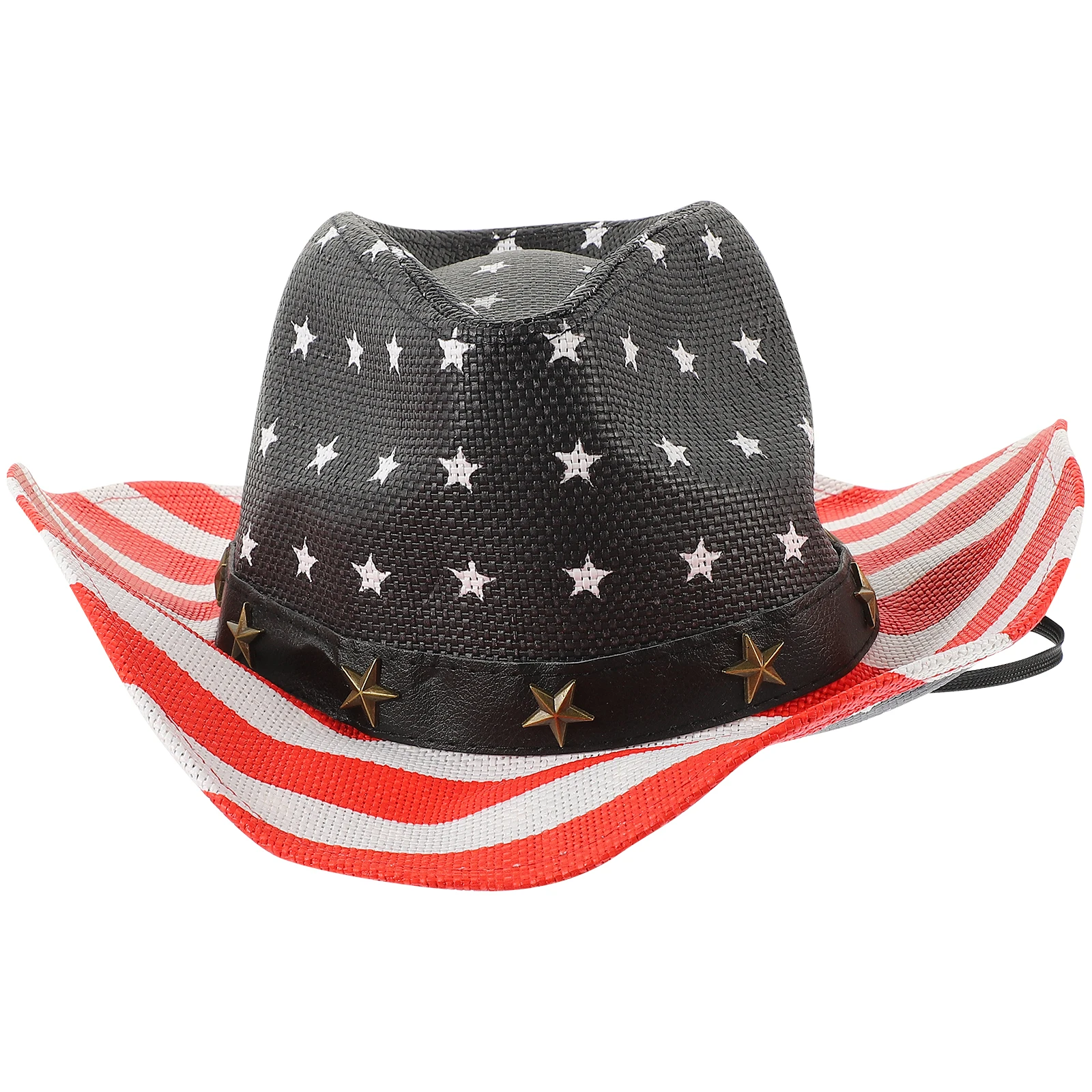 American Flag Vintage Straw Western Hat Wide Brim Sun Hat for Men Women Summer Outdoor Protection Unisex Style