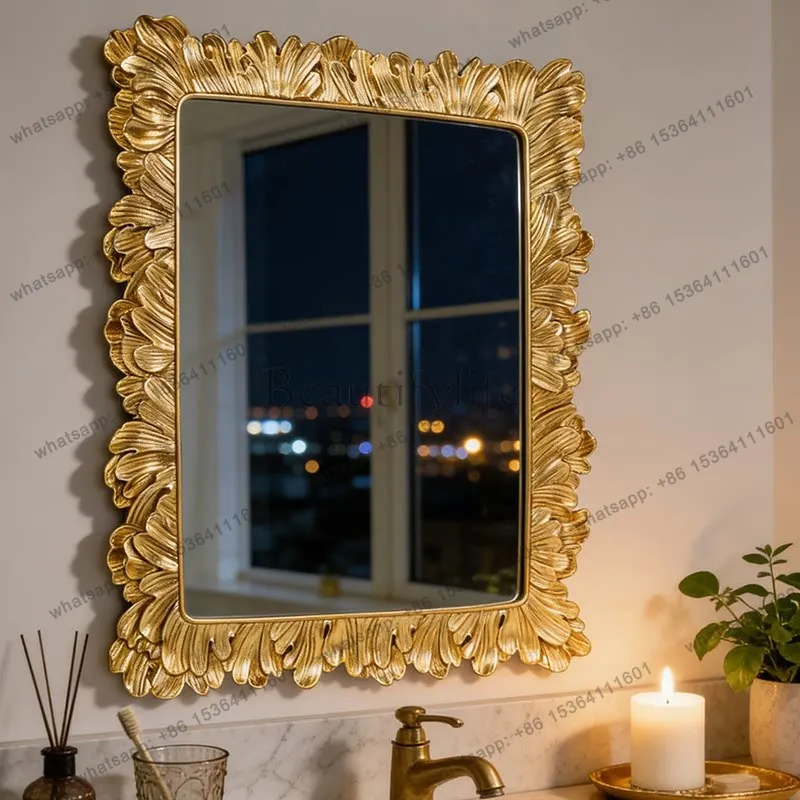French bathroom retro old vanity mirror toilet makeup fireplace decorative mirror