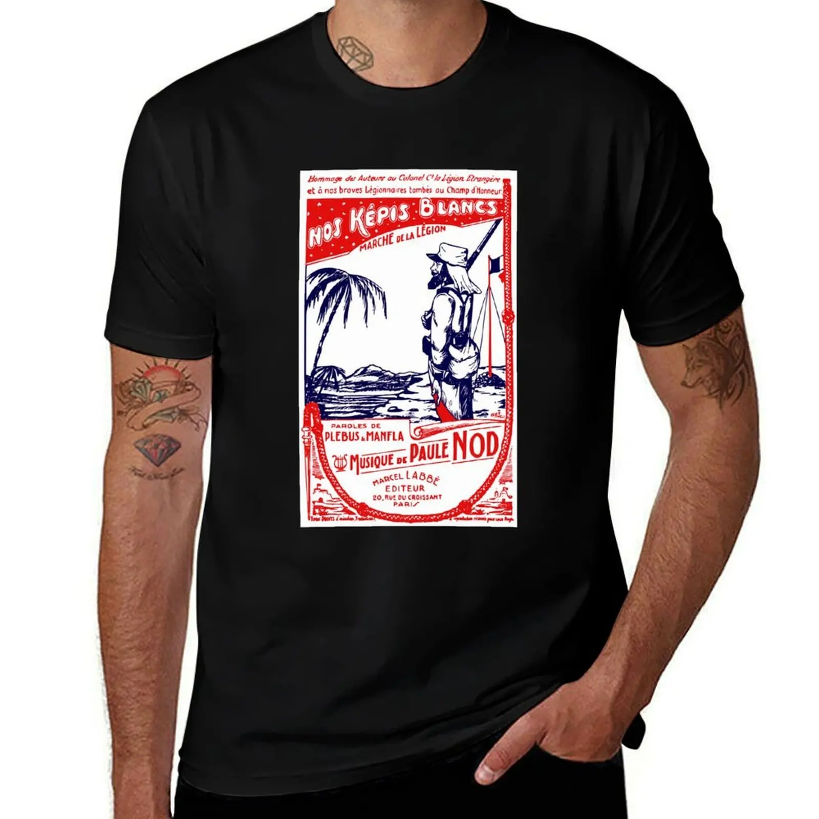 French Foreign Legion Poster T-Shirt Basic Solid Color Casual Tee Shirt