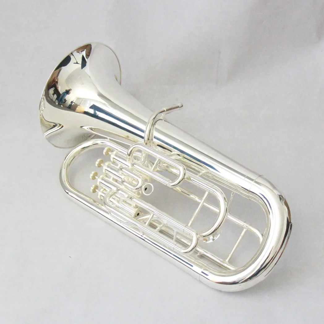 Instrument d'euphonium en argent chinois, instruments en laiton plaqué argent, 4 vannes, œuvres d'art de haute qualité