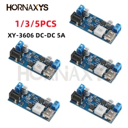 5pcs/1pc DC 5A Step-down Power Supply Module 24V/12V Wide Voltage 9-36V to 5V Power Converter XY-3606