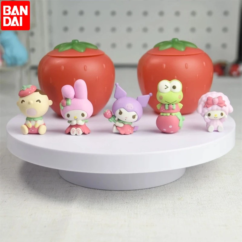 

Bandai New Sanrio Pochacco Kuromi Melody Pompompurin Cinnamoroll Gashapon Teaparty Strawberry Friends 2, серия оригинальных фигурок