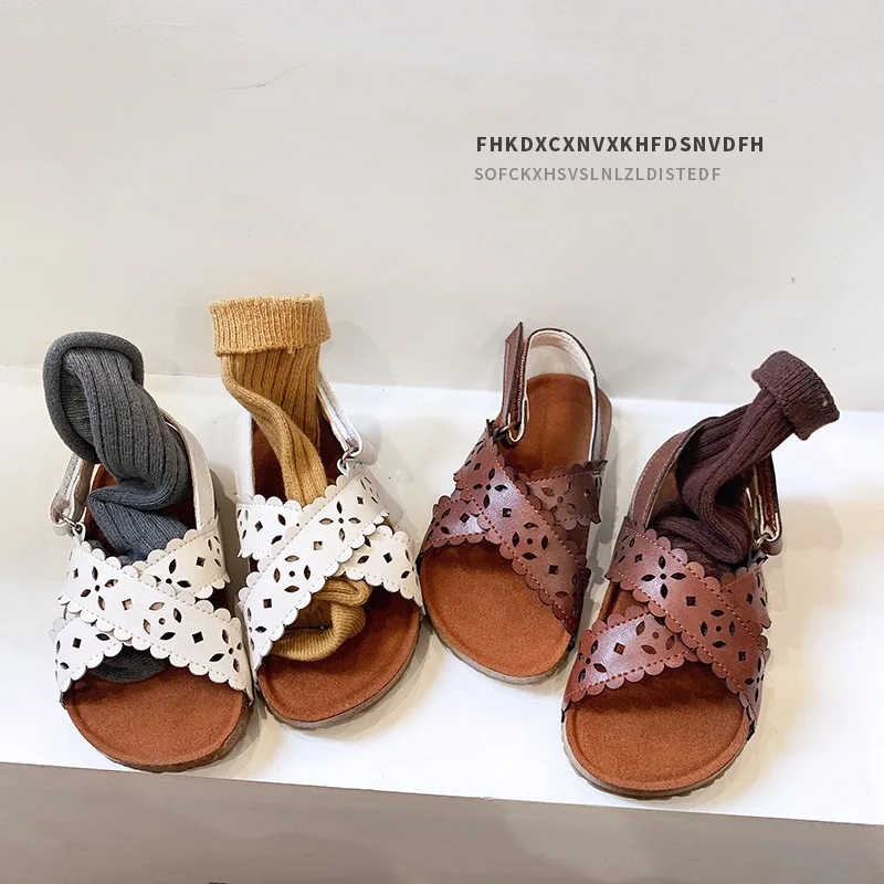 

Fashion Flower Children's Sandals 2025 Summer Girls' Casual Sandals Soft Bottom Anti Slip Baby Kid's Beach Shoes 2-6 Years Old